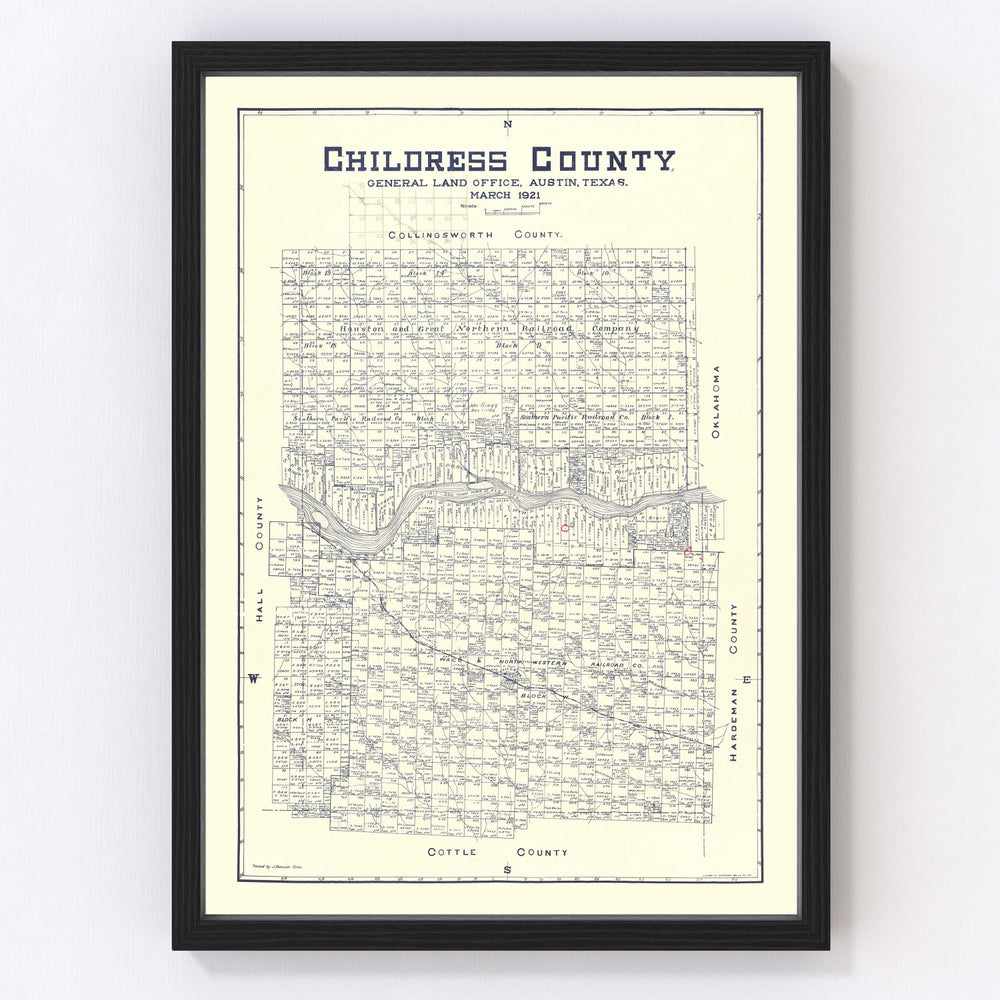 Childress County Vintage Map 1921