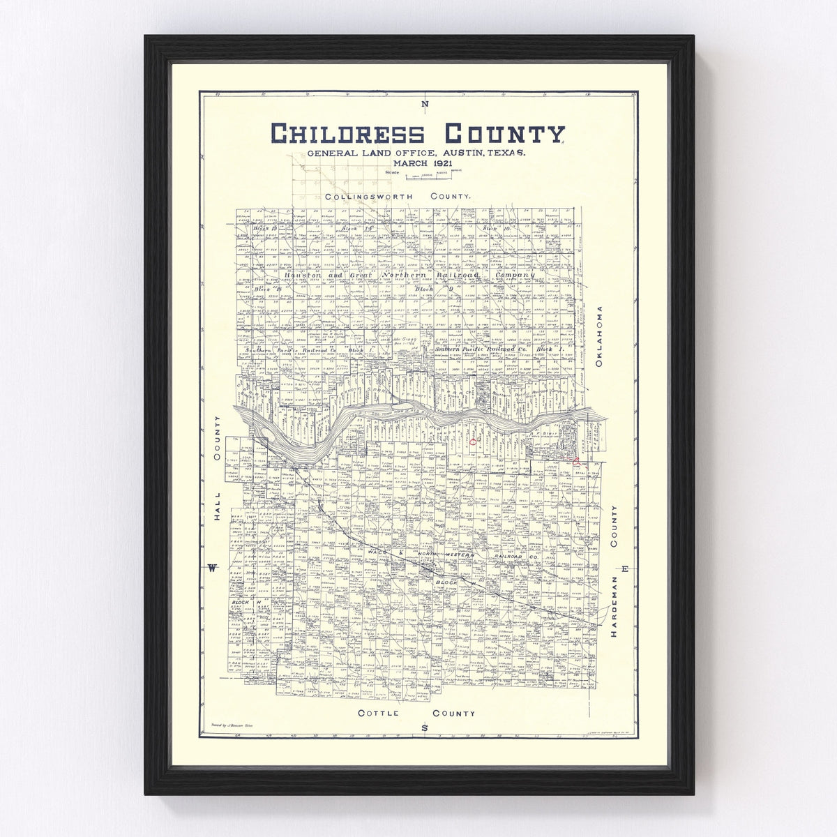 Childress County Vintage Map 1921