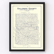 Childress County Vintage Map 1921