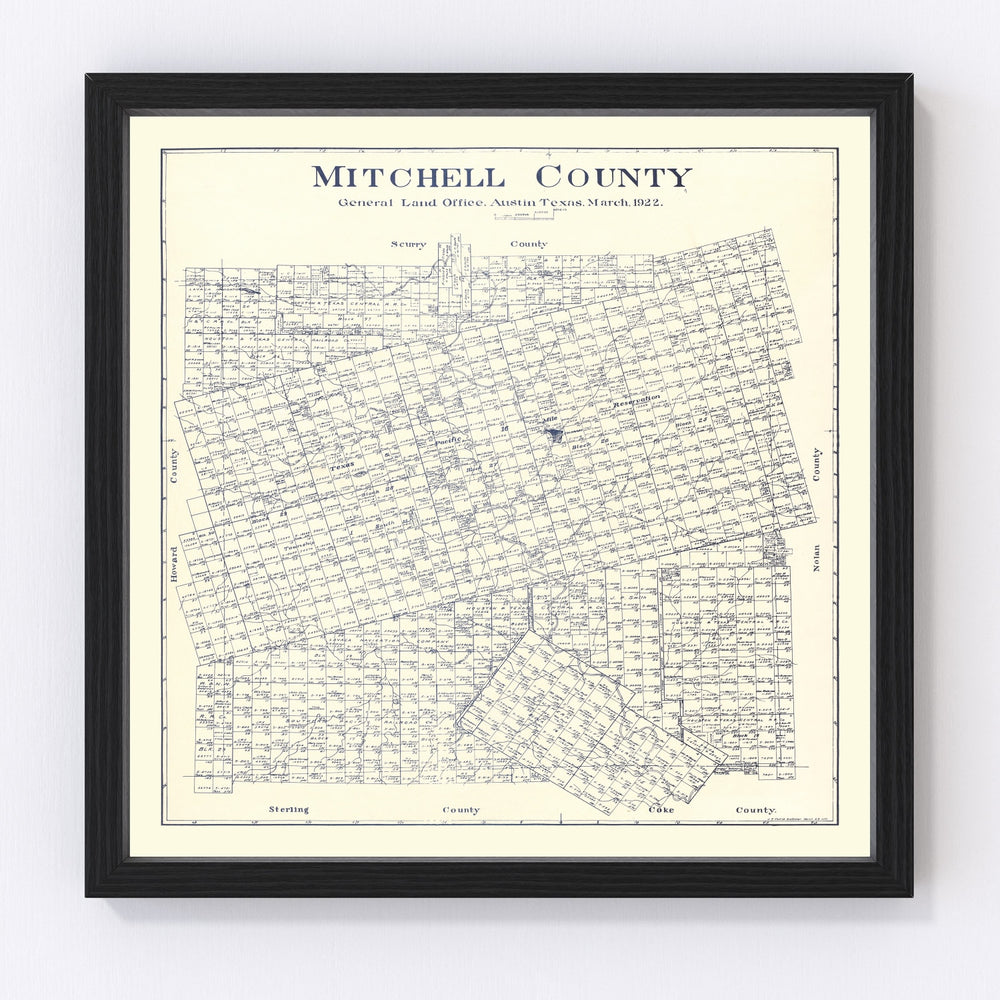 Mitchell County Vintage Map 1922