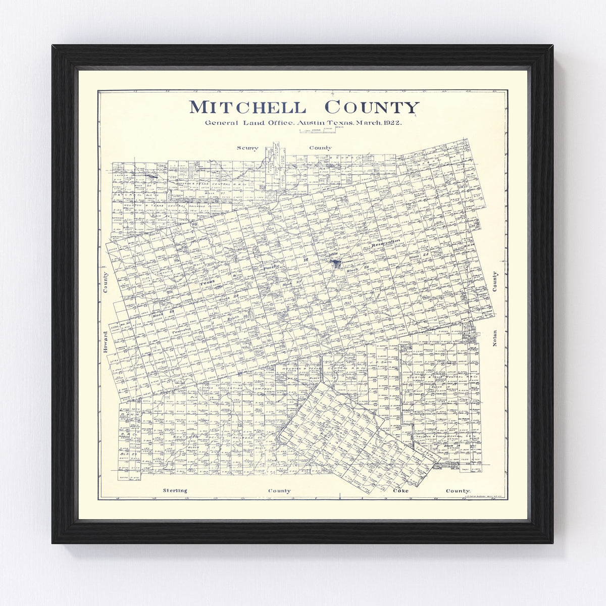 Mitchell County Vintage Map 1922