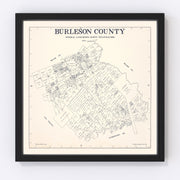 Burleson County Vintage Map 1920