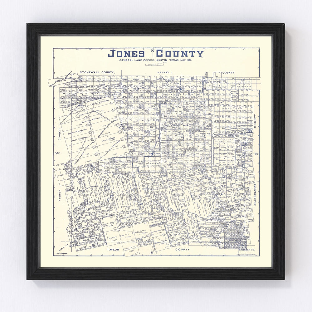 Jones County Vintage Map 1921