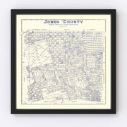 Jones County Vintage Map 1921
