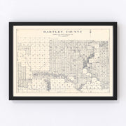 Hartley County Vintage Map 1925