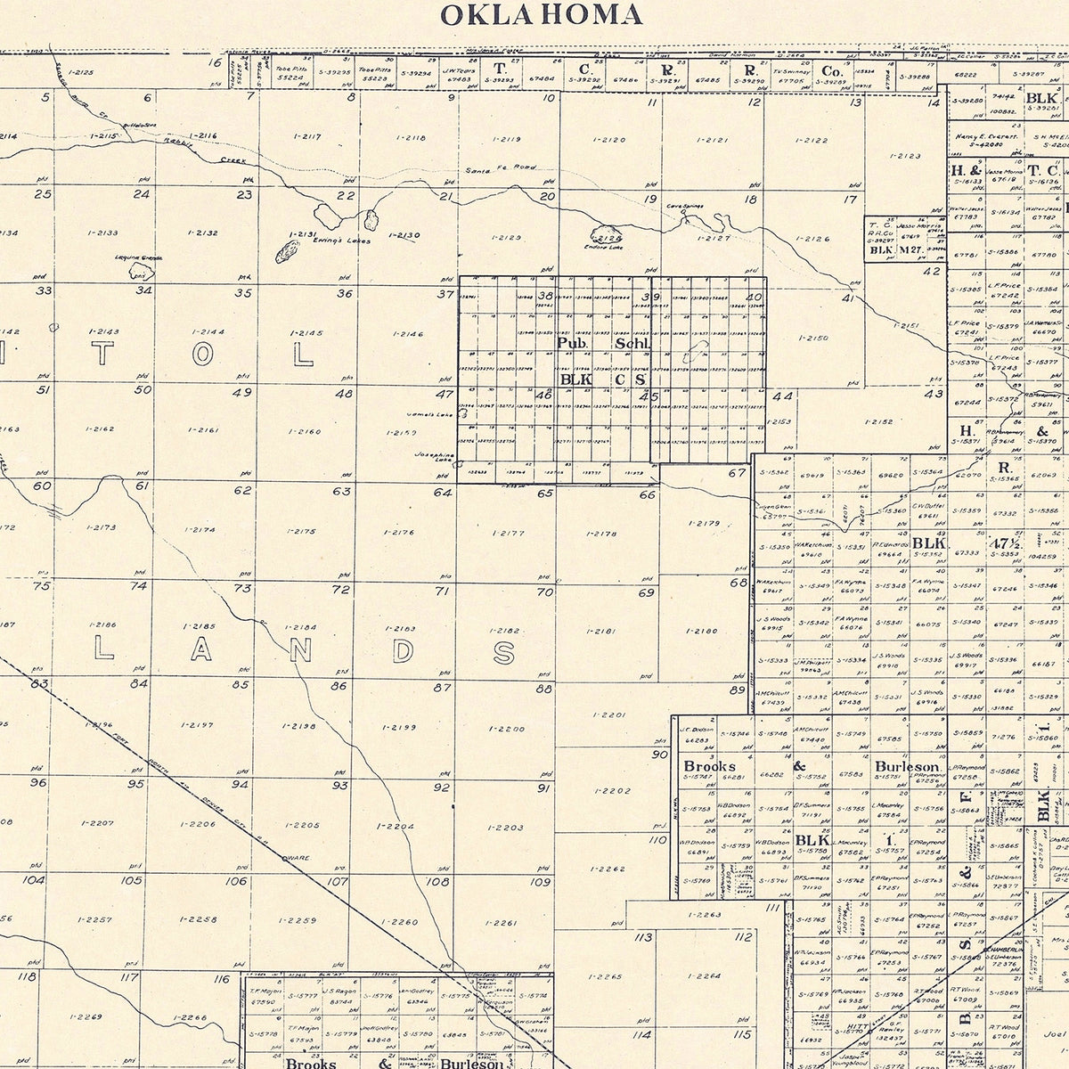 Restored historic details from the 1926 county map of Dallam County, Texas