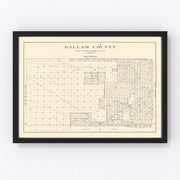Dallam County Vintage Map 1926