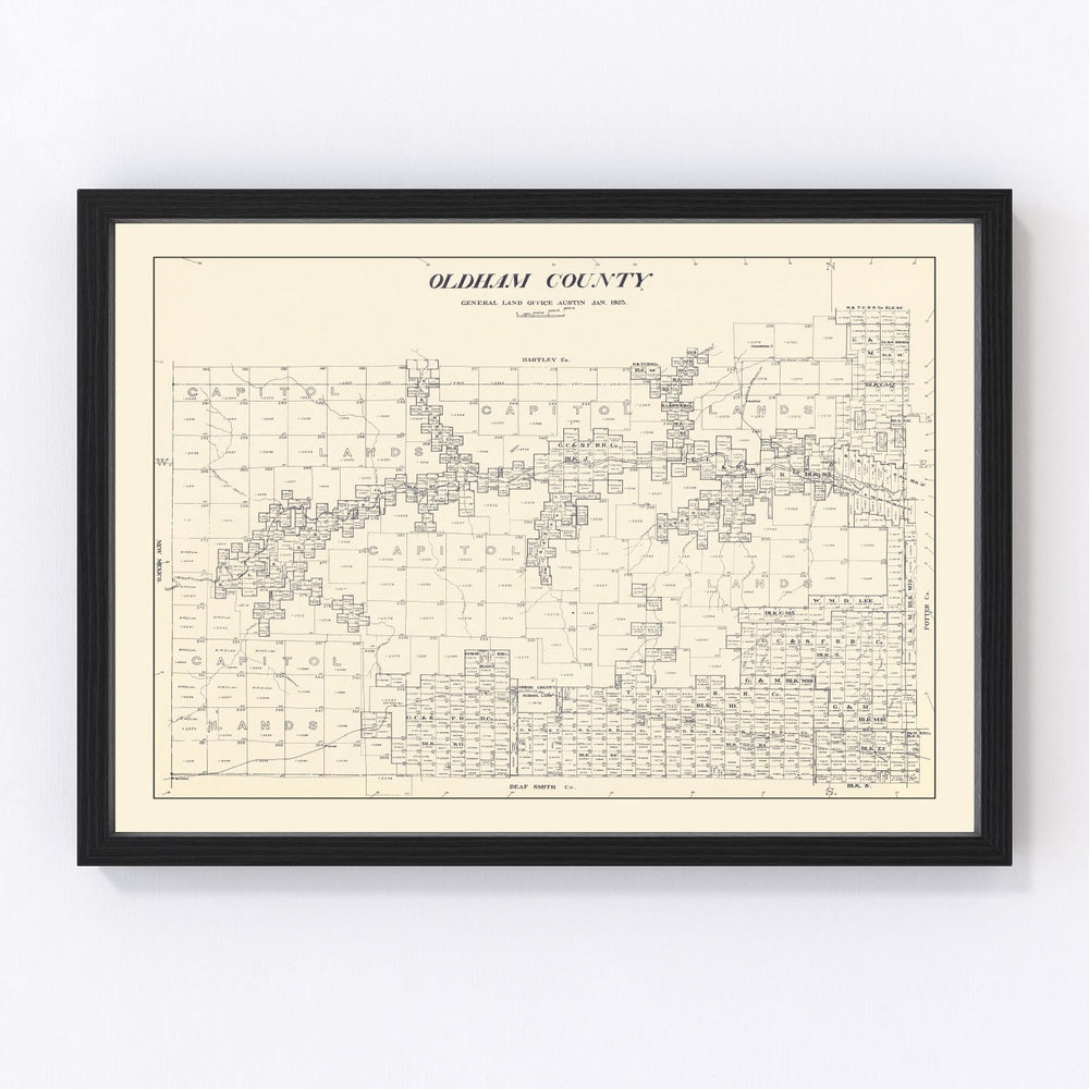 Oldham County Vintage Map 1925