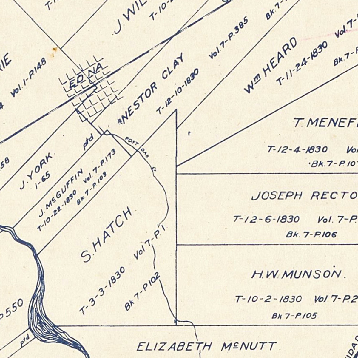 Restored historic details from the 1920 county map of Jackson County, Texas