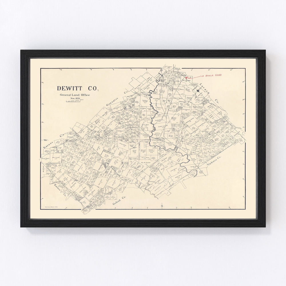 DeWitt County Vintage Map 1920