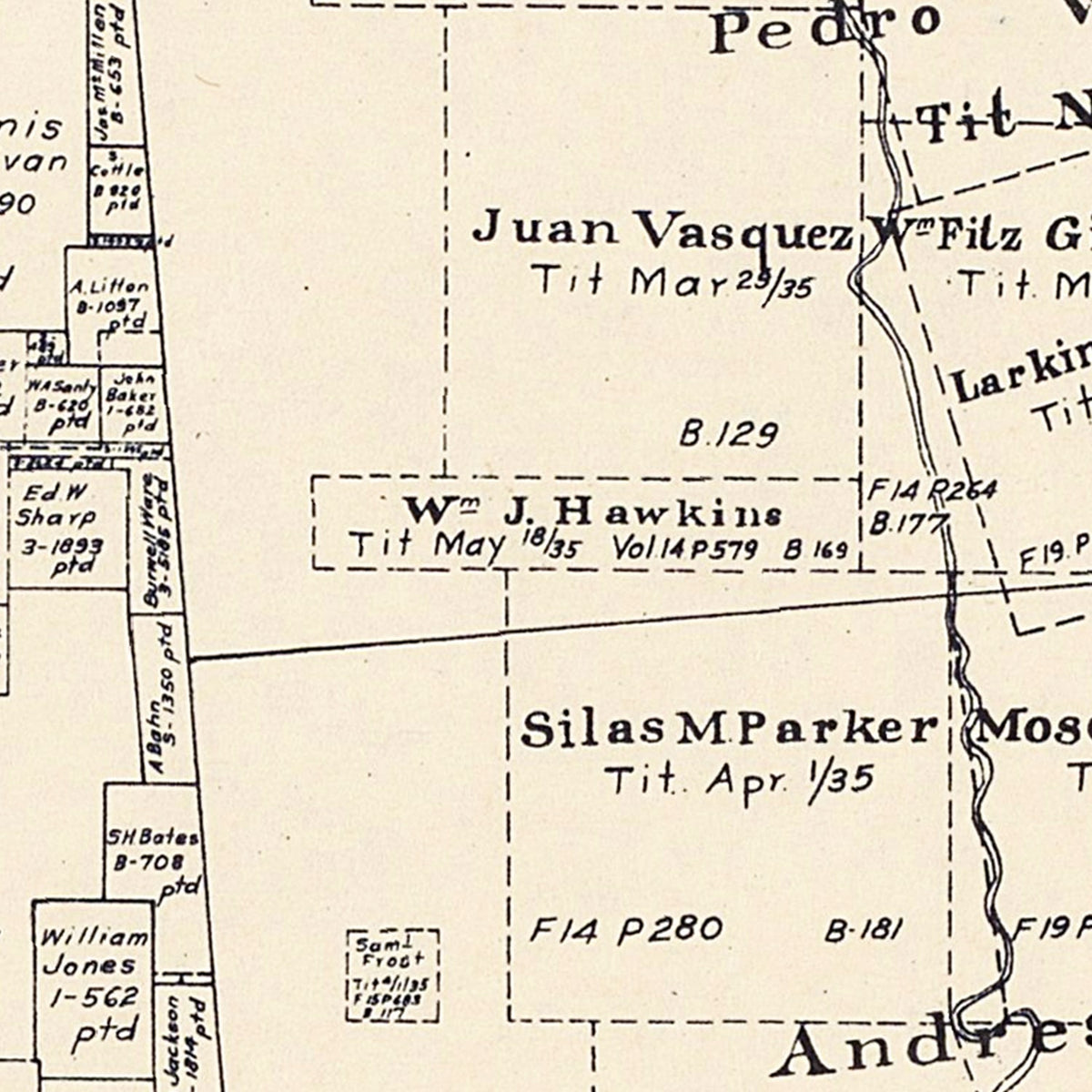 Restored historic details from the 1922 county map of Limestone County, Texas