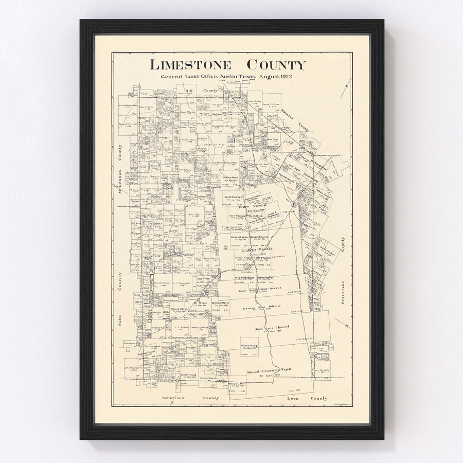Limestone County Vintage Map 1922