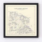 Van Zandt County Vintage Map 1921