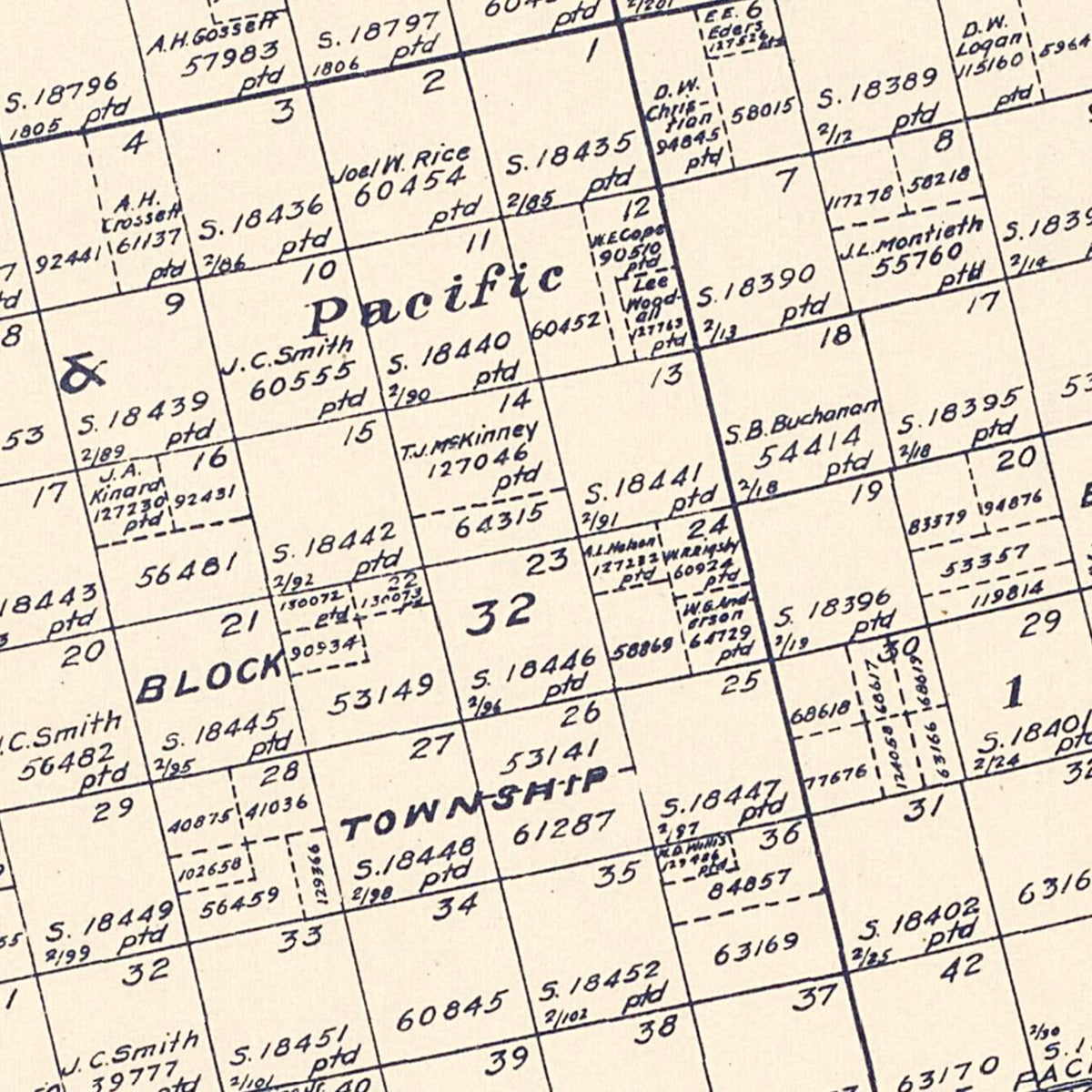 Restored historic details from the 1922 county map of Howard County, Texas