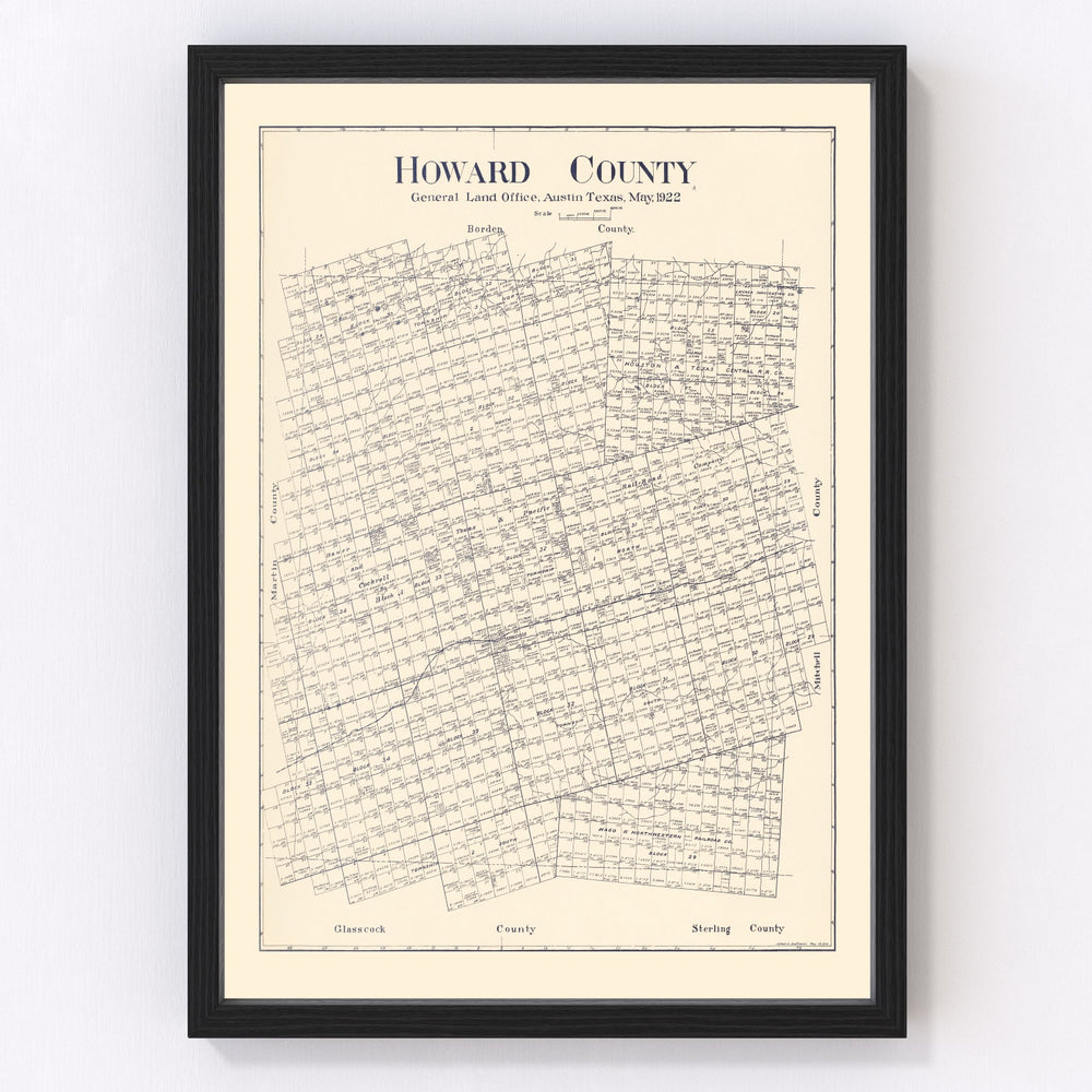 Howard County Vintage Map 1922