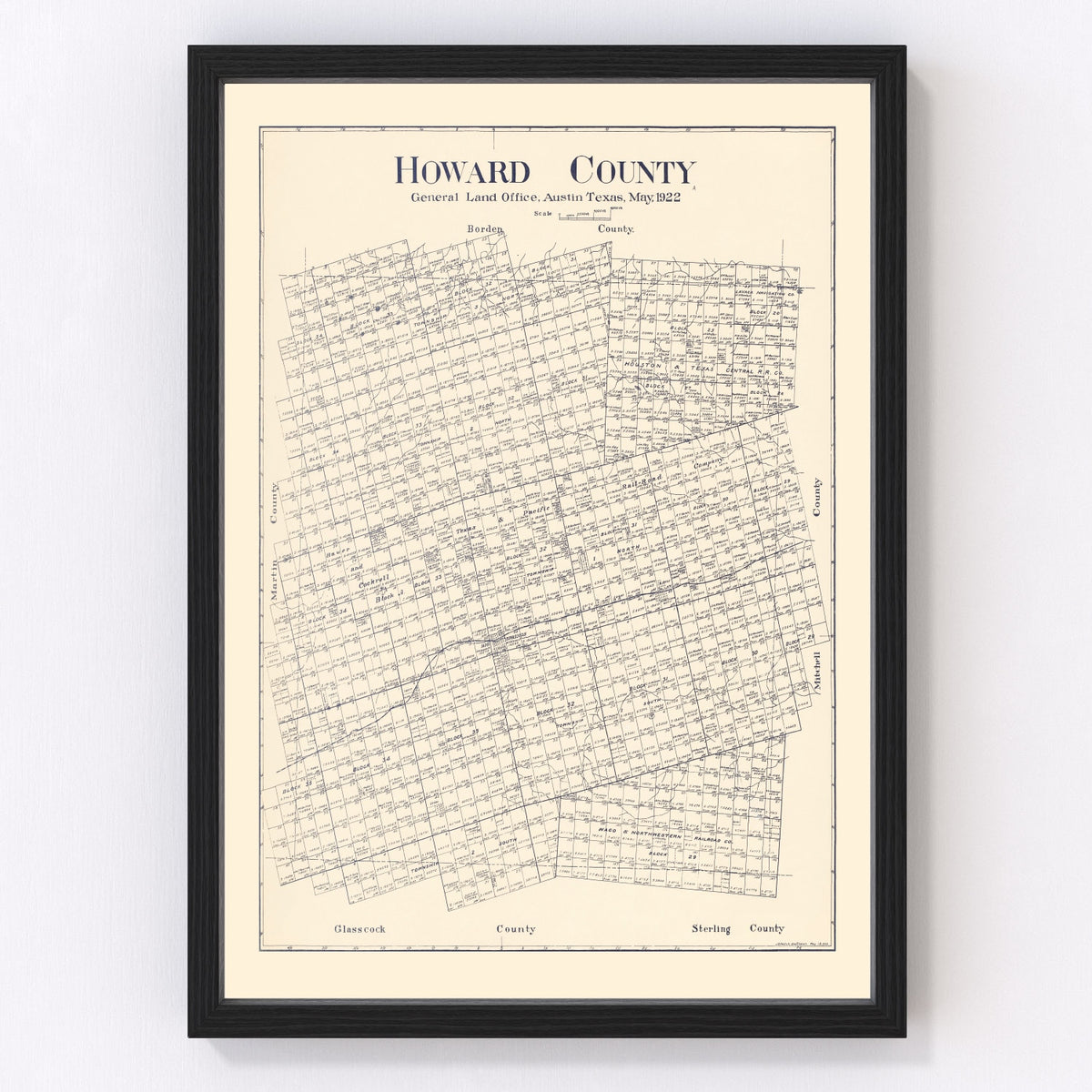 Howard County Vintage Map 1922
