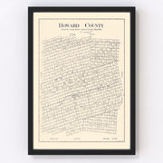 Howard County Vintage Map 1922