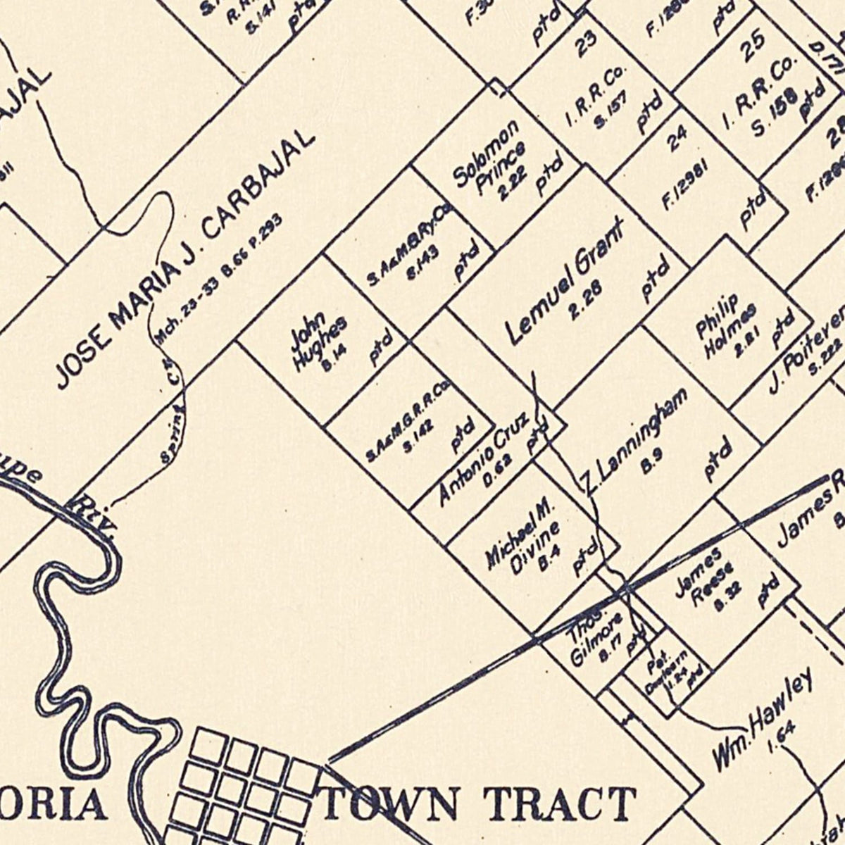 Restored historic details from the 1921 county map of Victoria County, Texas