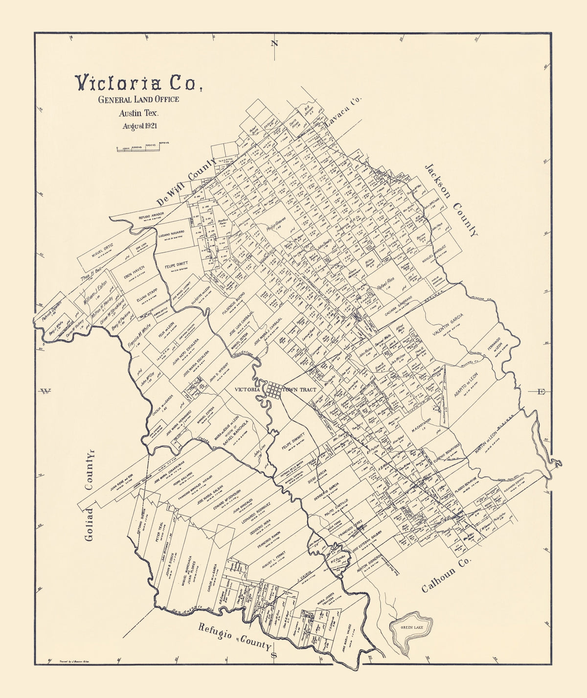 Preview of Vintage Map of Victoria County, Texas 1921