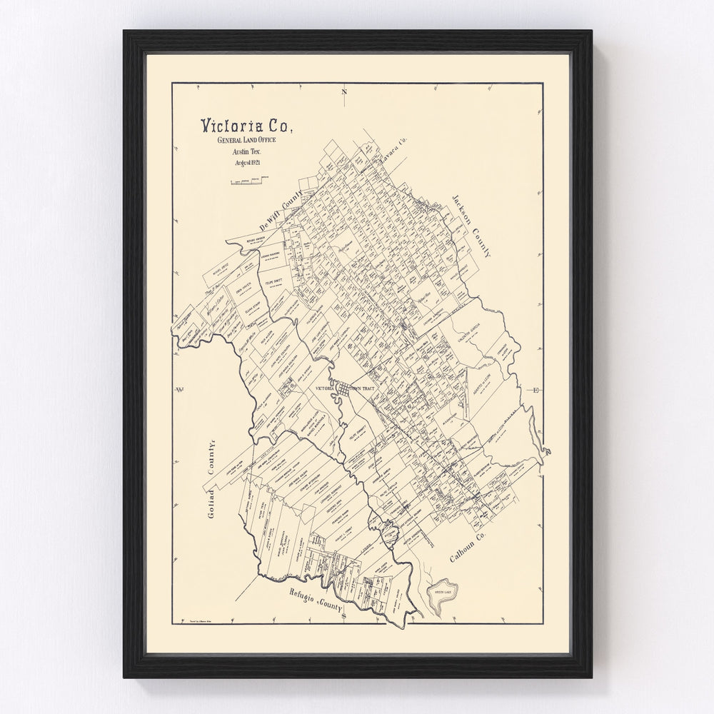Victoria County Vintage Map 1921