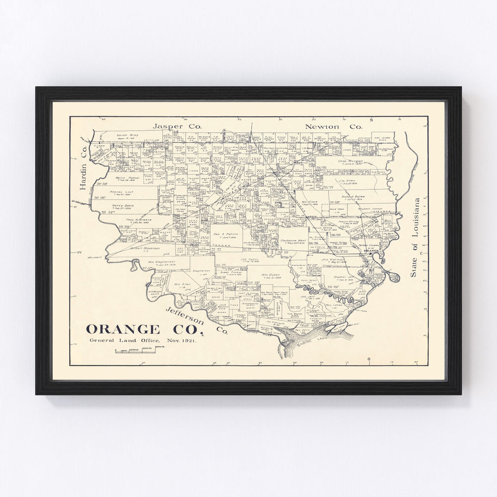 Orange County Vintage Map 1921