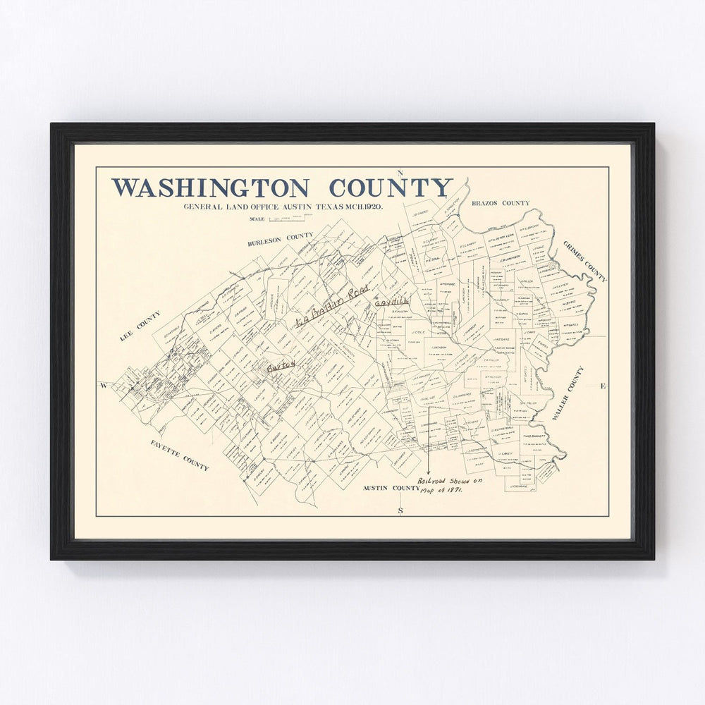 Washington County Vintage Map 1920