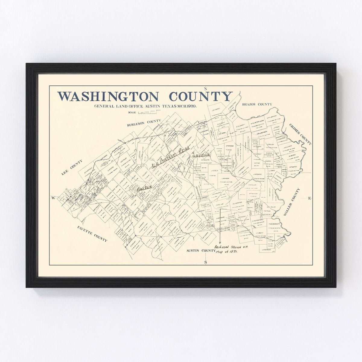 Washington County Vintage Map 1920