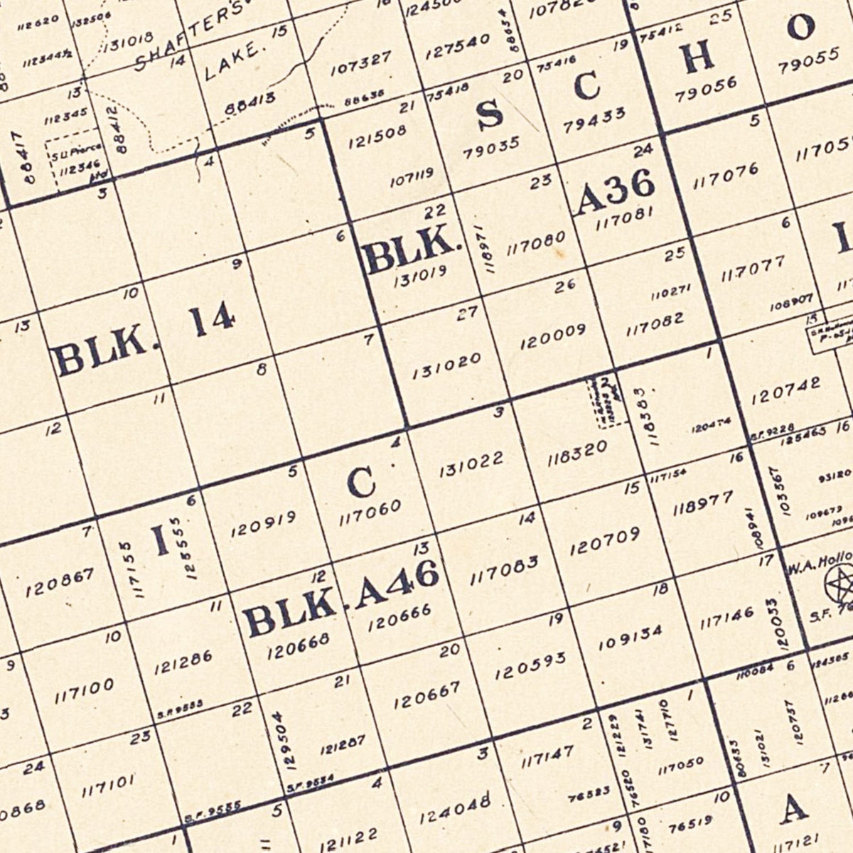 Restored historic details from the 1925 county map of Andrews County, Texas