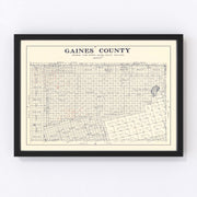 Gaines County Vintage Map 1922