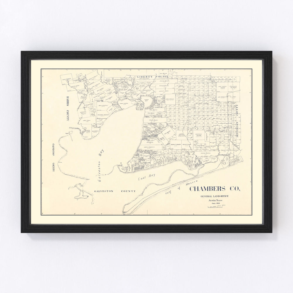 Chambers County Vintage Map 1922