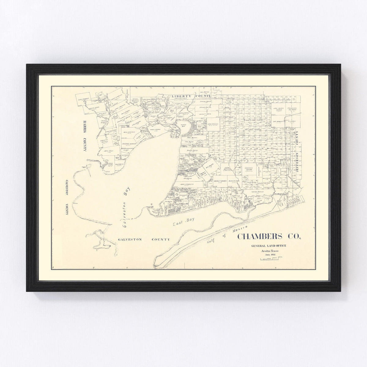 Chambers County Vintage Map 1922