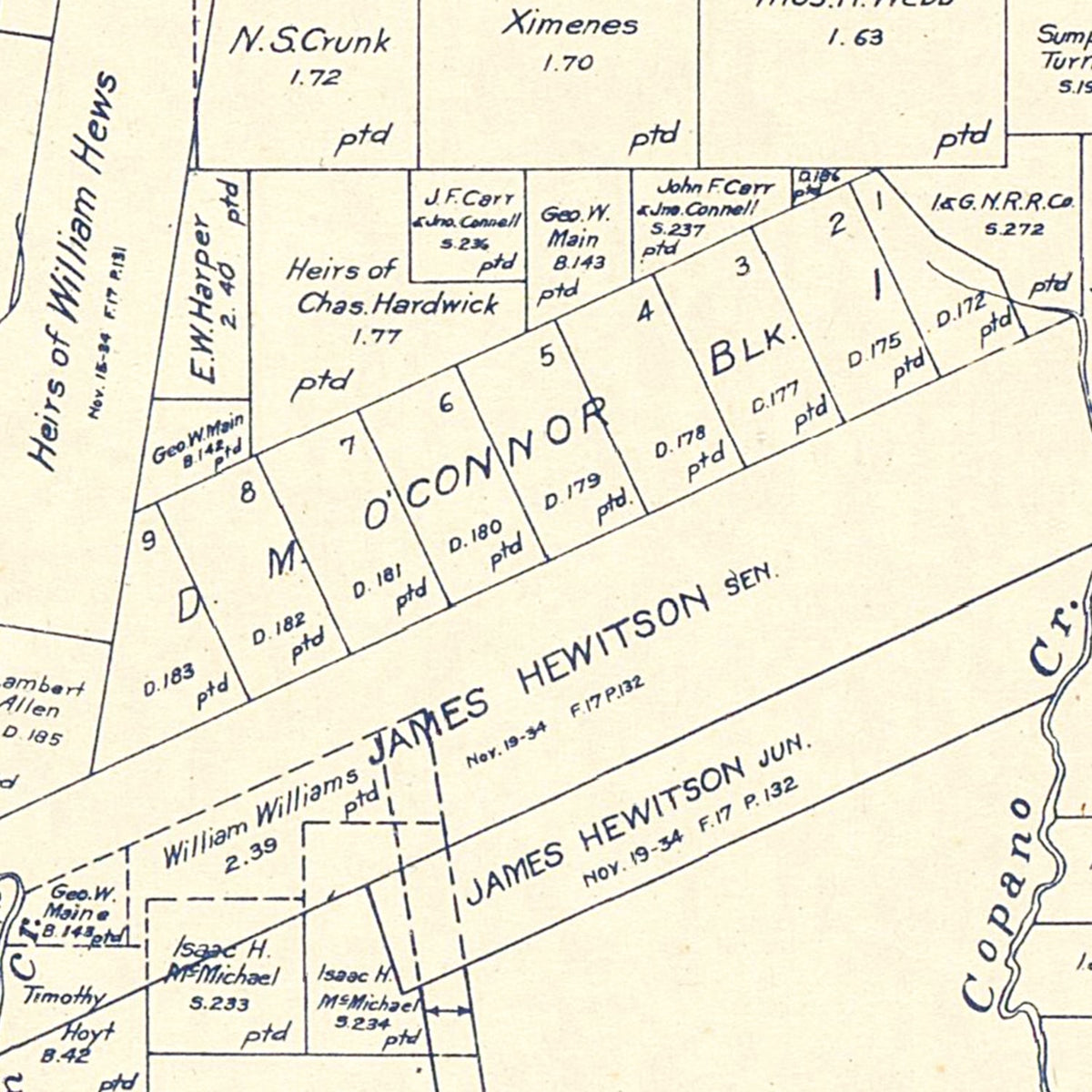 Restored historic details from the 1921 county map of Refugio County, Texas