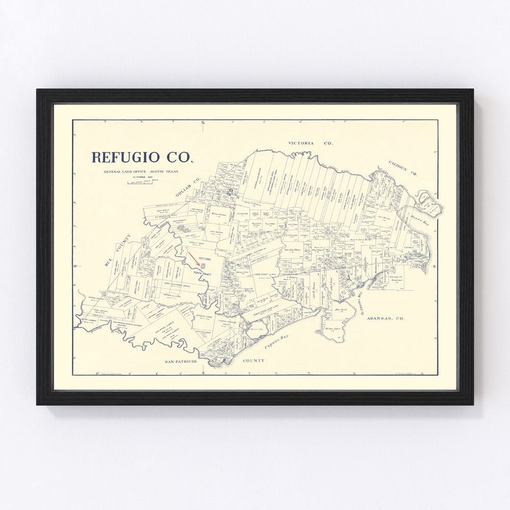 Refugio County Vintage Map 1921
