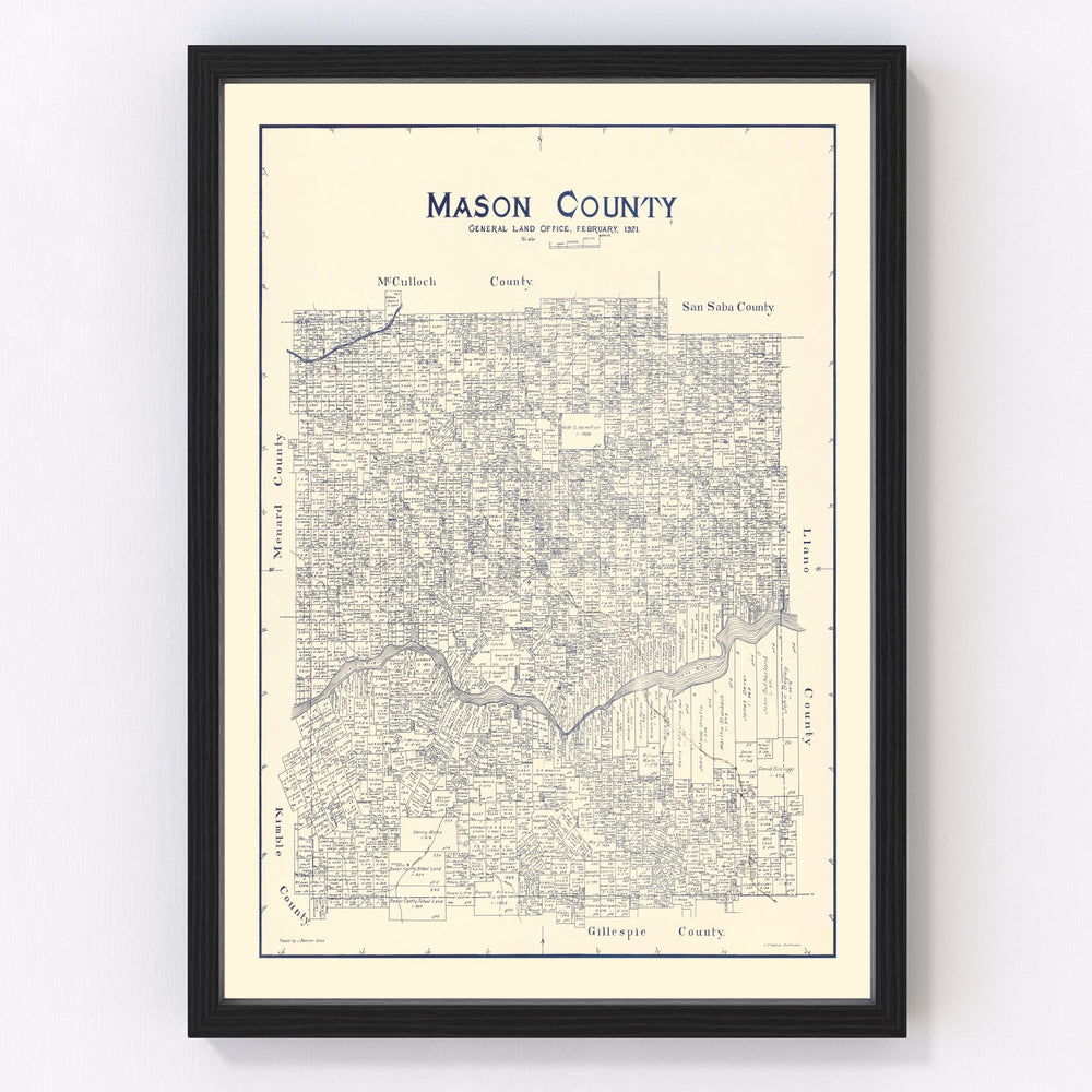 Mason County Vintage Map 1921