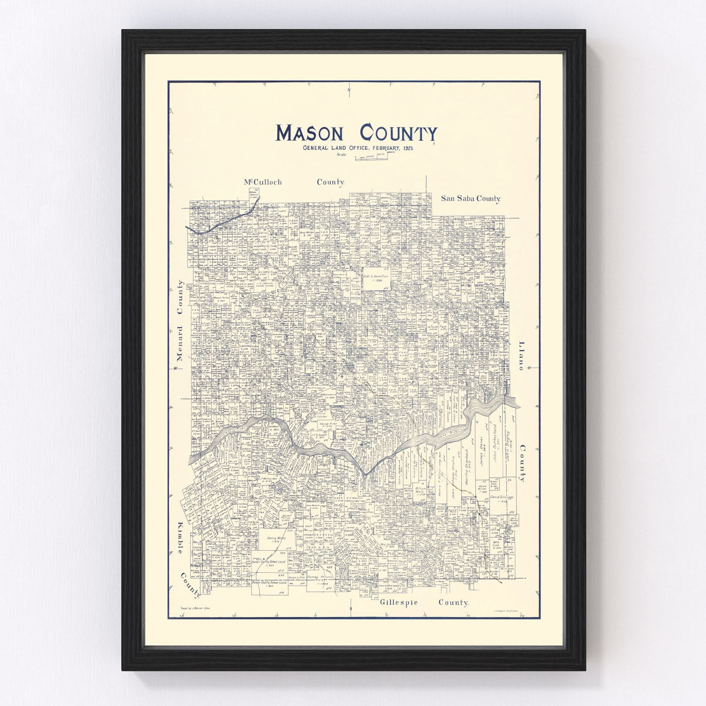 Mason County Vintage Map 1921