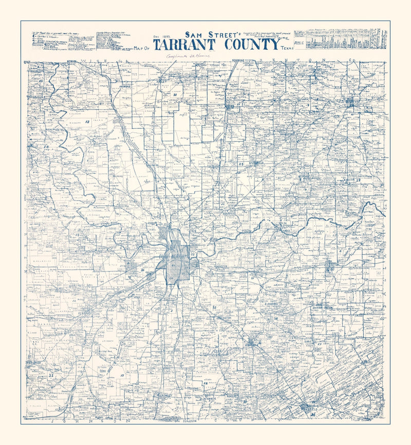Size comparison using Vintage Map of Tarrant County, Texas 1925