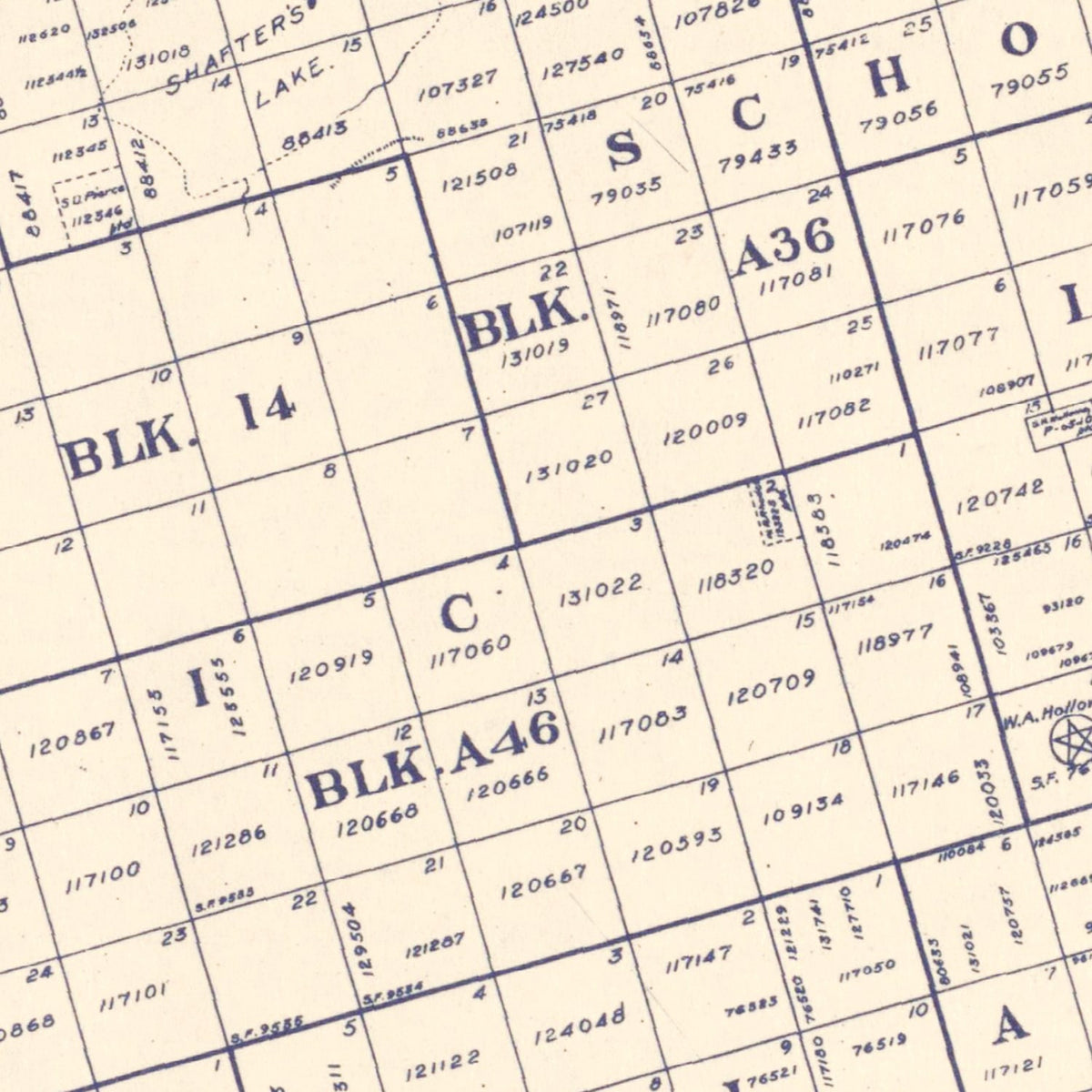 Restored historic details from the 1925 county map of Andrews County, Texas
