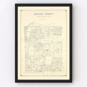 Archer County Vintage Map 1926