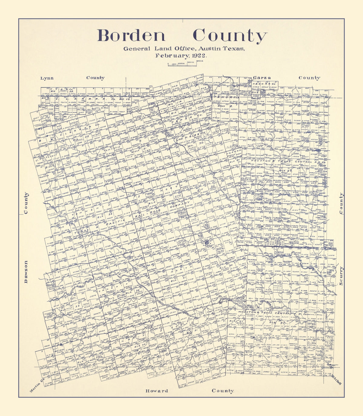 Preview of Vintage Map of Borden County, Texas 1922