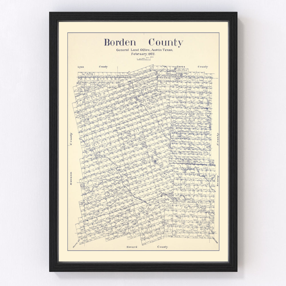 Borden County Vintage Map 1922