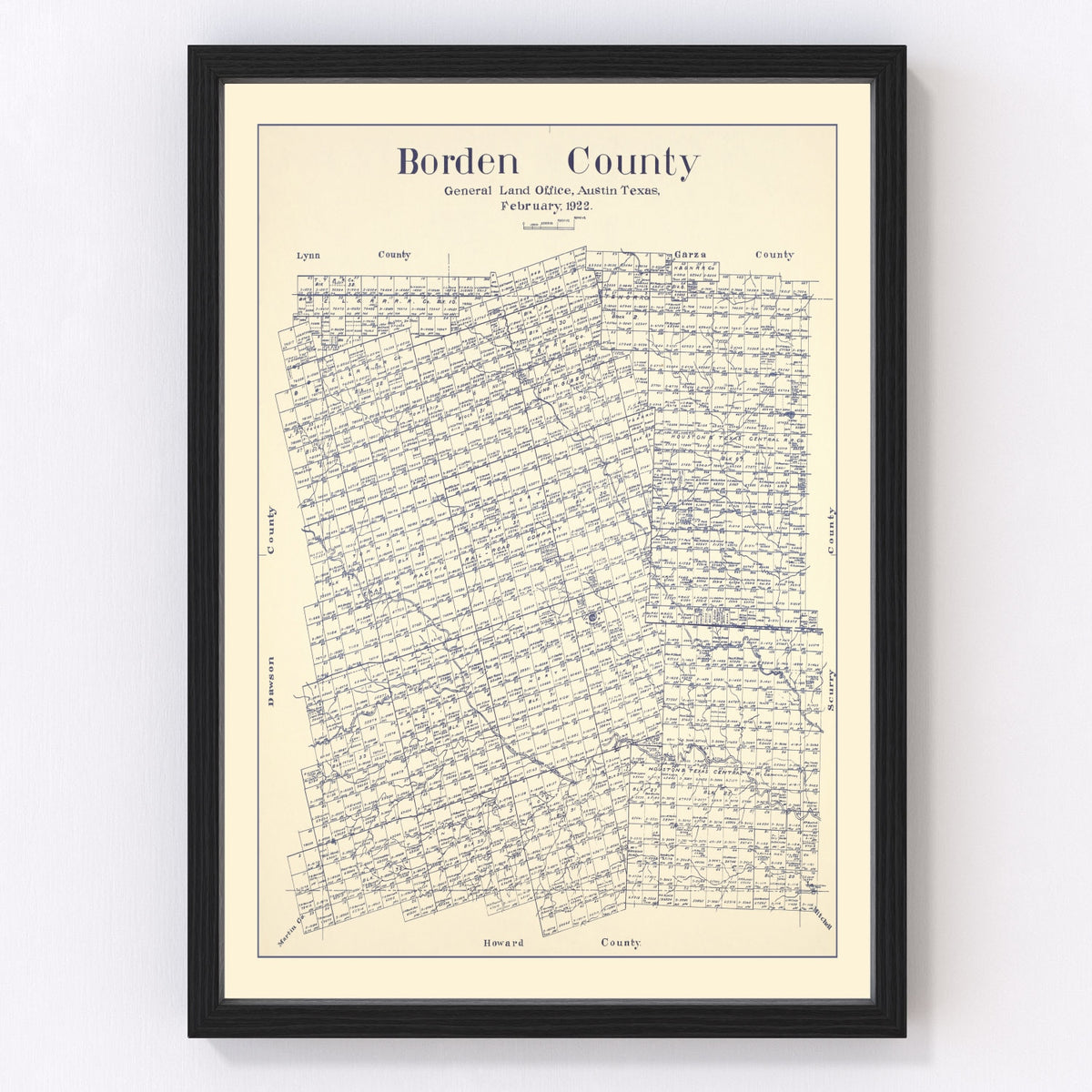 Borden County Vintage Map 1922