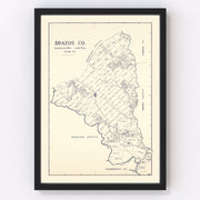 Brazos County Vintage Map 1922