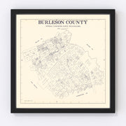 Burleson County Vintage Map 1920