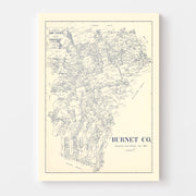 map of Burnet County