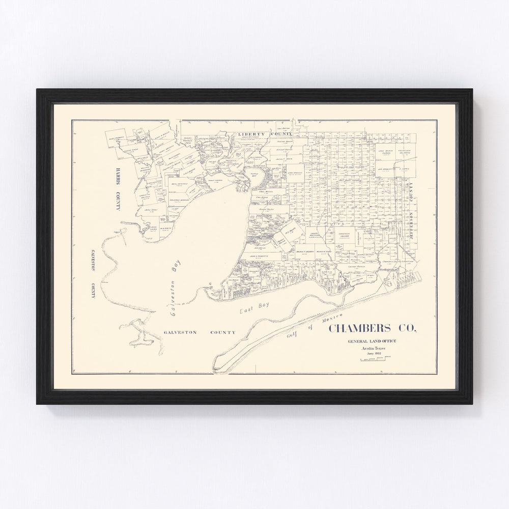 Chambers County Vintage Map 1922