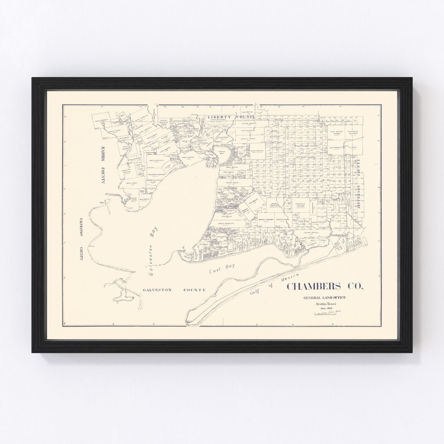 Chambers County Vintage Map 1922