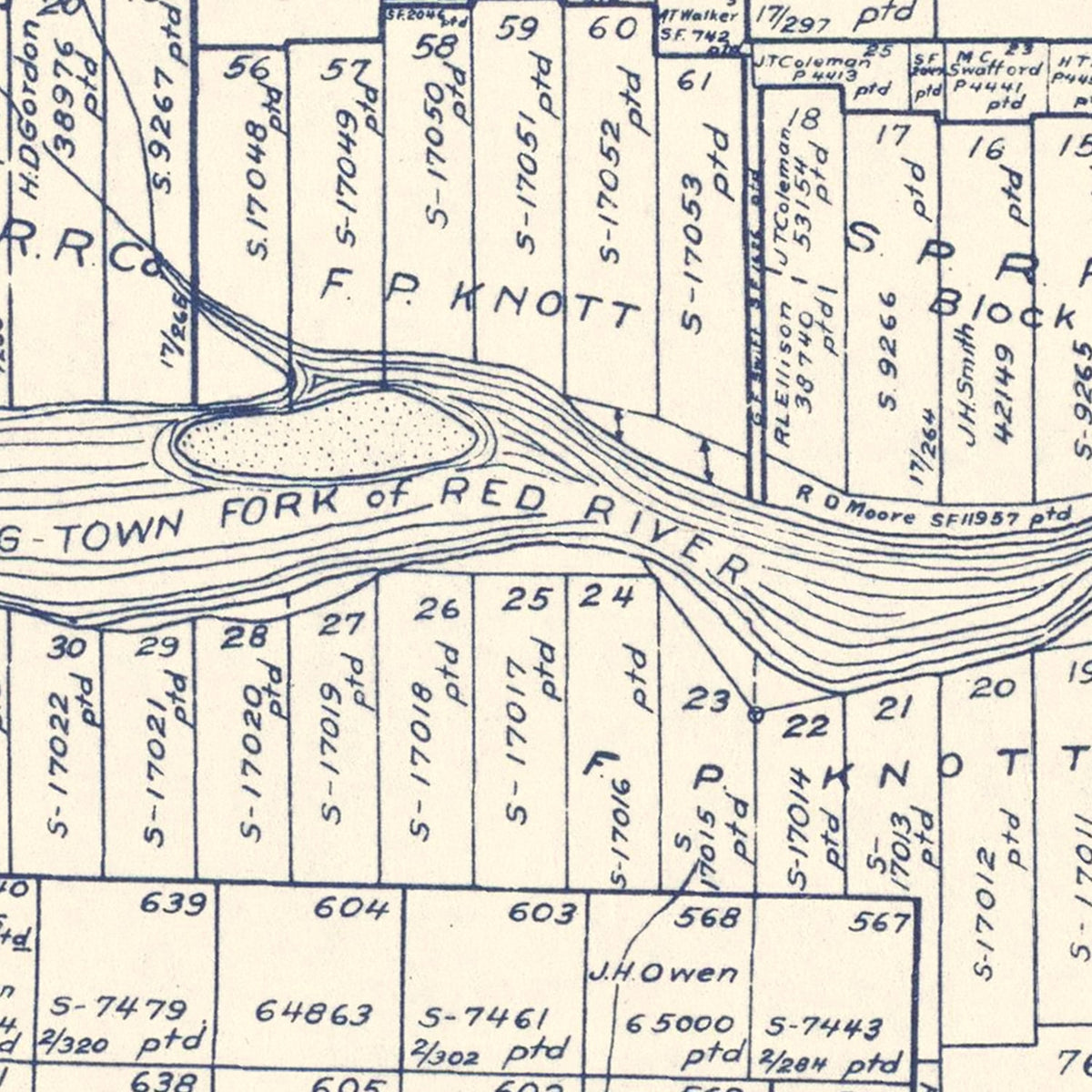 Restored historic details from the 1921 county map of Childress County, Texas