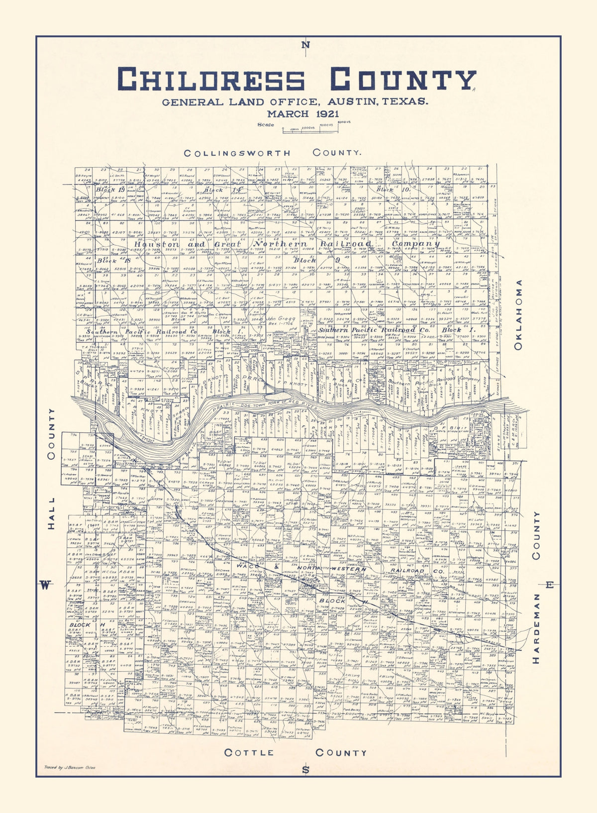 Preview of Vintage Map of Childress County, Texas 1921