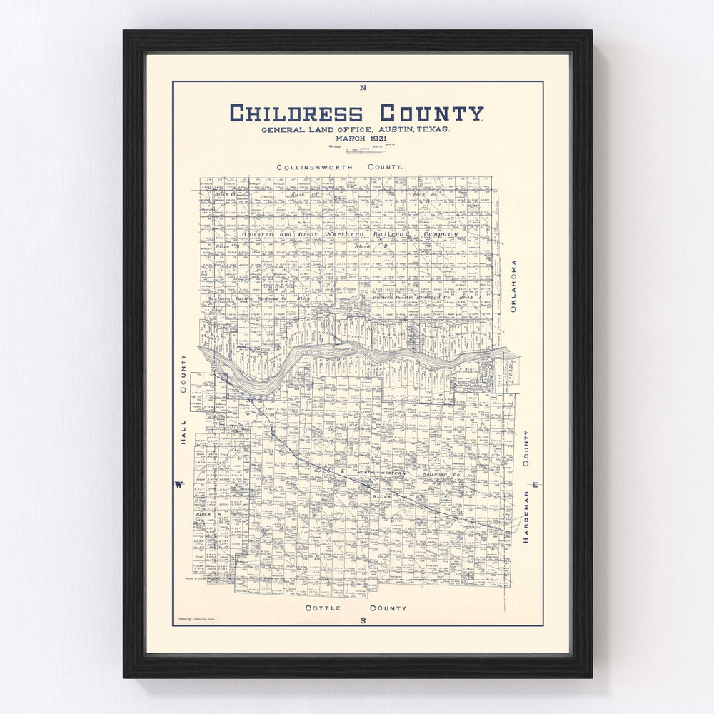 Childress County Vintage Map 1921
