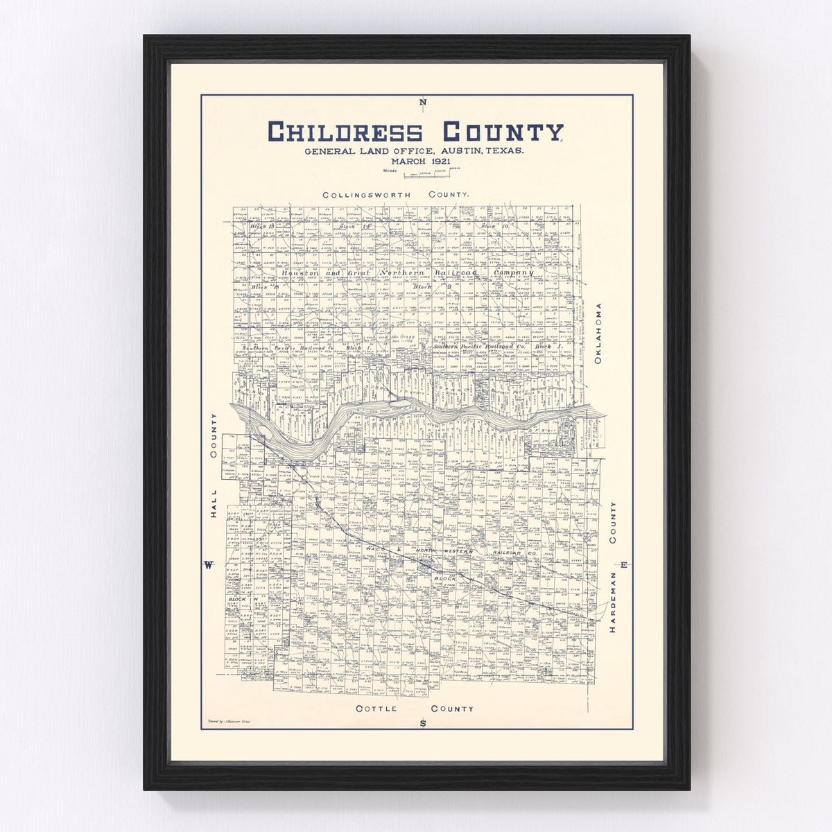 Childress County Vintage Map 1921